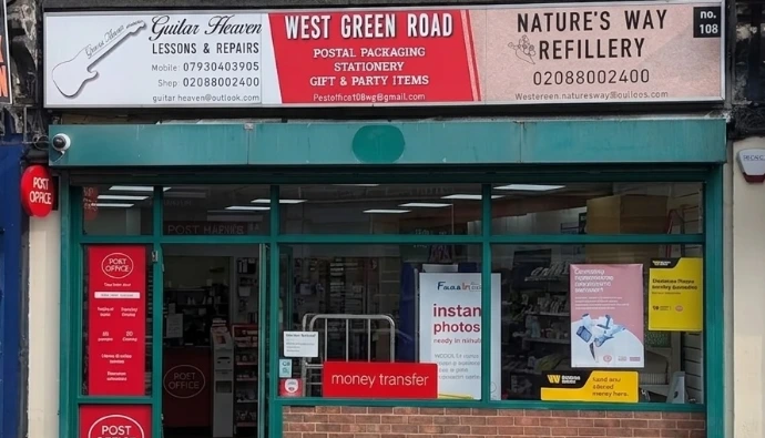 front of west green road post office